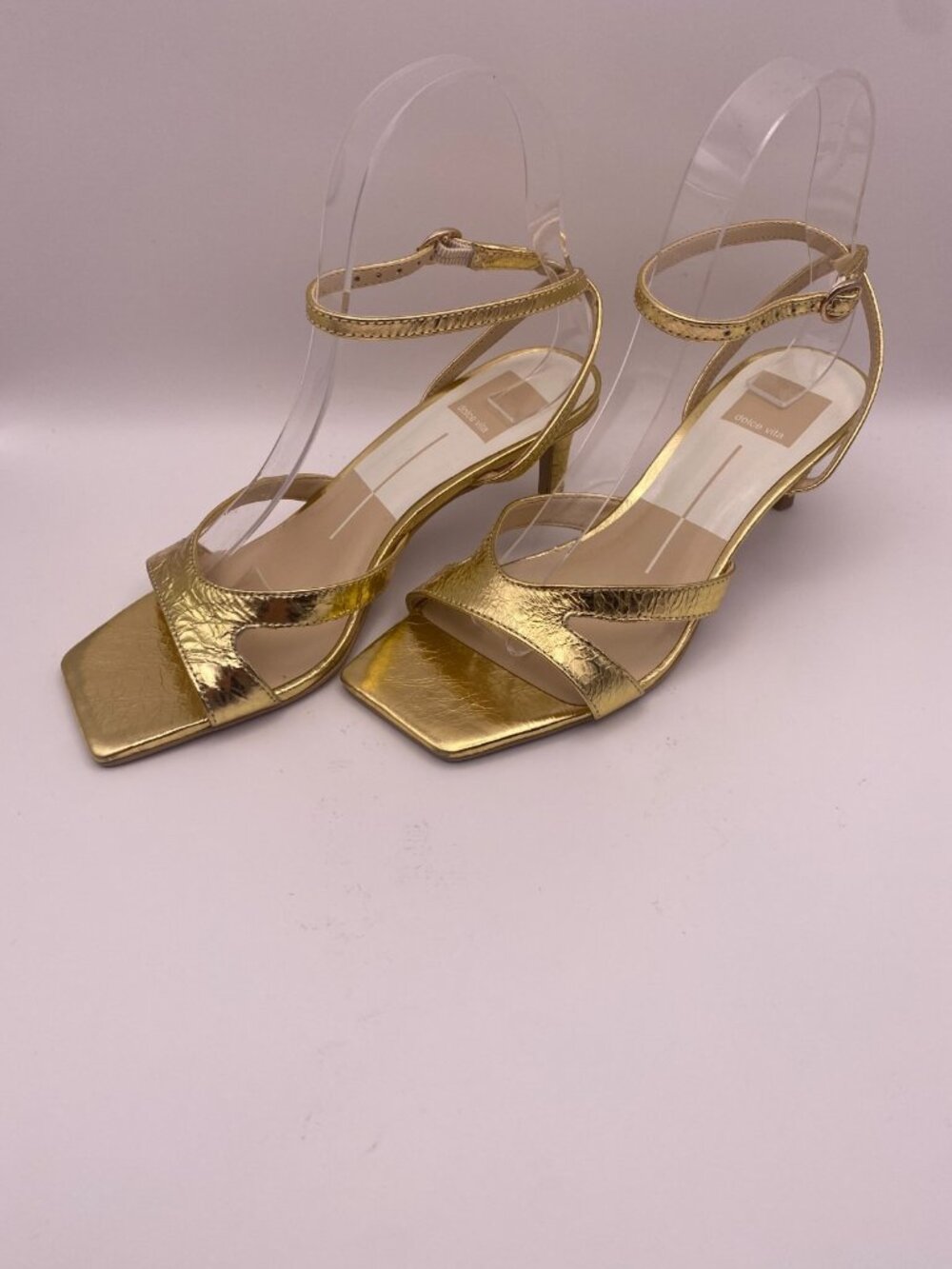 Dolce Vita Womens Becki Golden Strap Heel Sandal Sz 6.5
